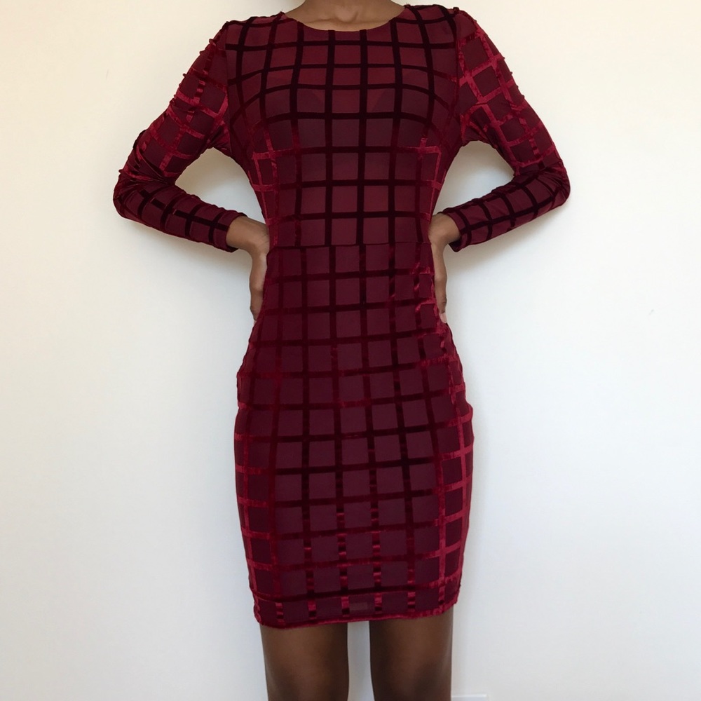 Red Velvet Grid Dress 💘